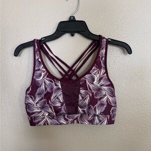 Champion C9 Women's Purple Print Razorback Sports Bra Activewear Size Medium